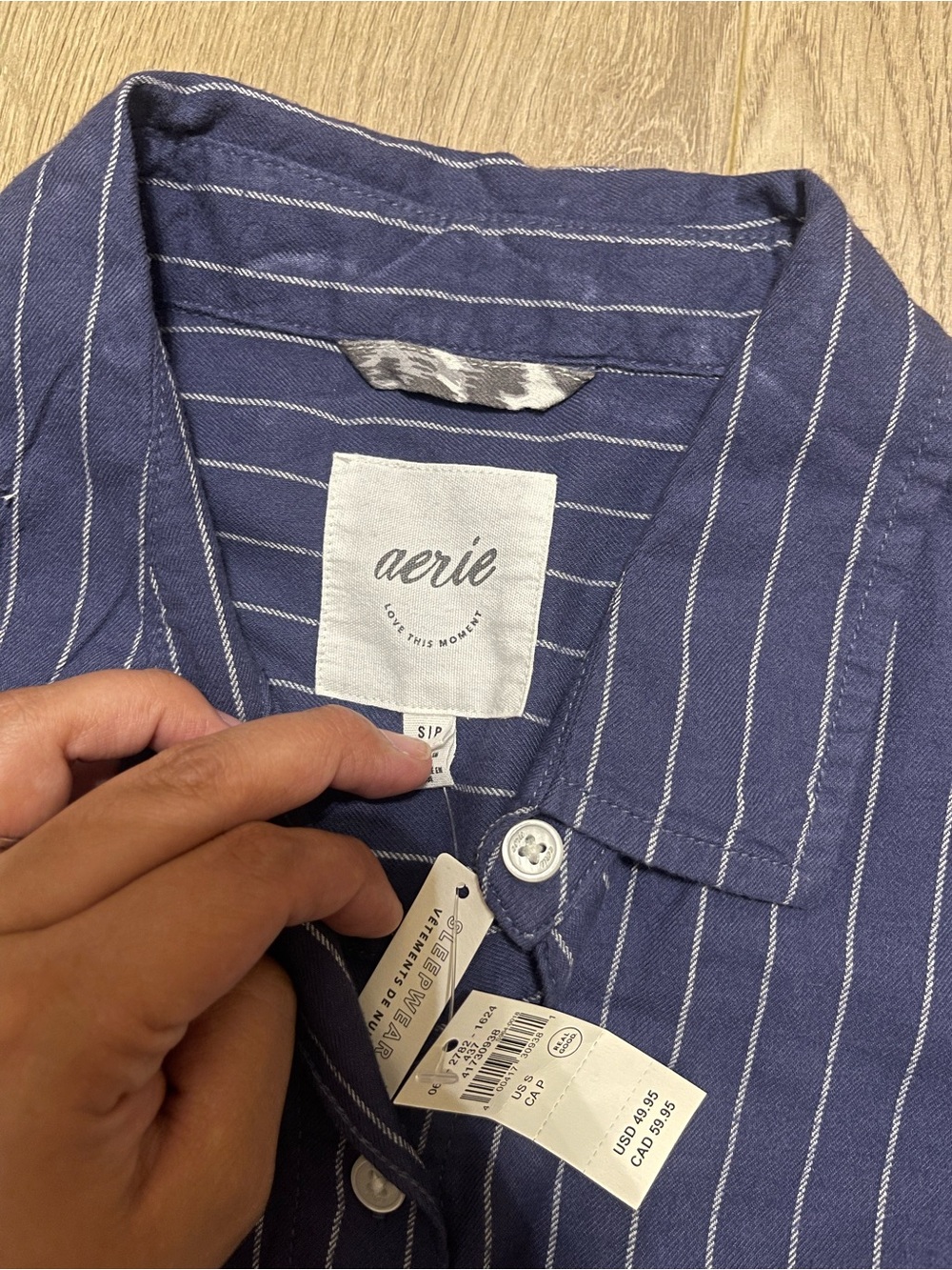 NWT Aerie Off-Duty Flannel Pajama Shirt (S) - Picture 5 of 6